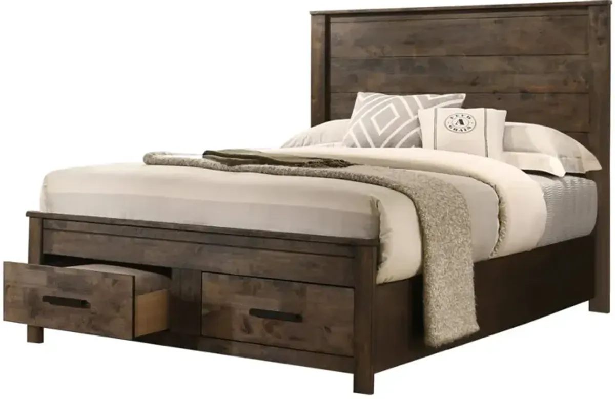 Coaster Woodmont California King Storage Bed Rustic Golden Brown