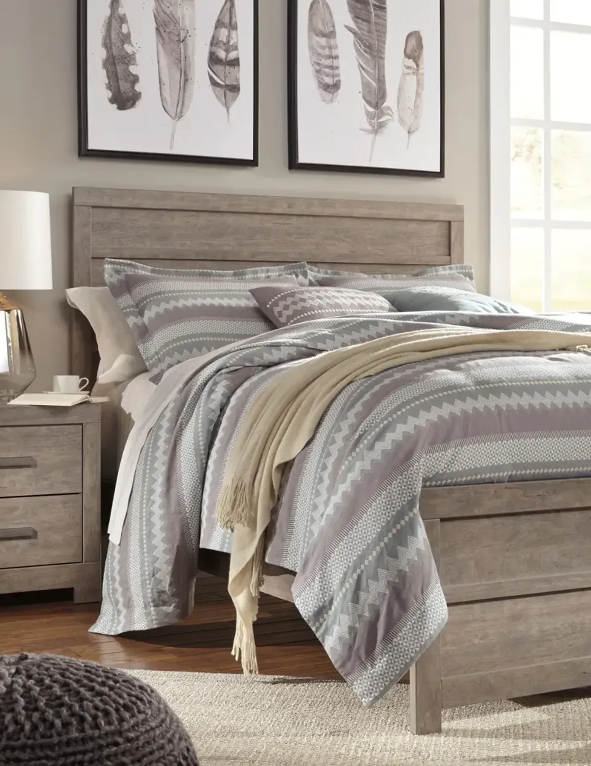 Ashley Culverbach Gray King Panel Bed