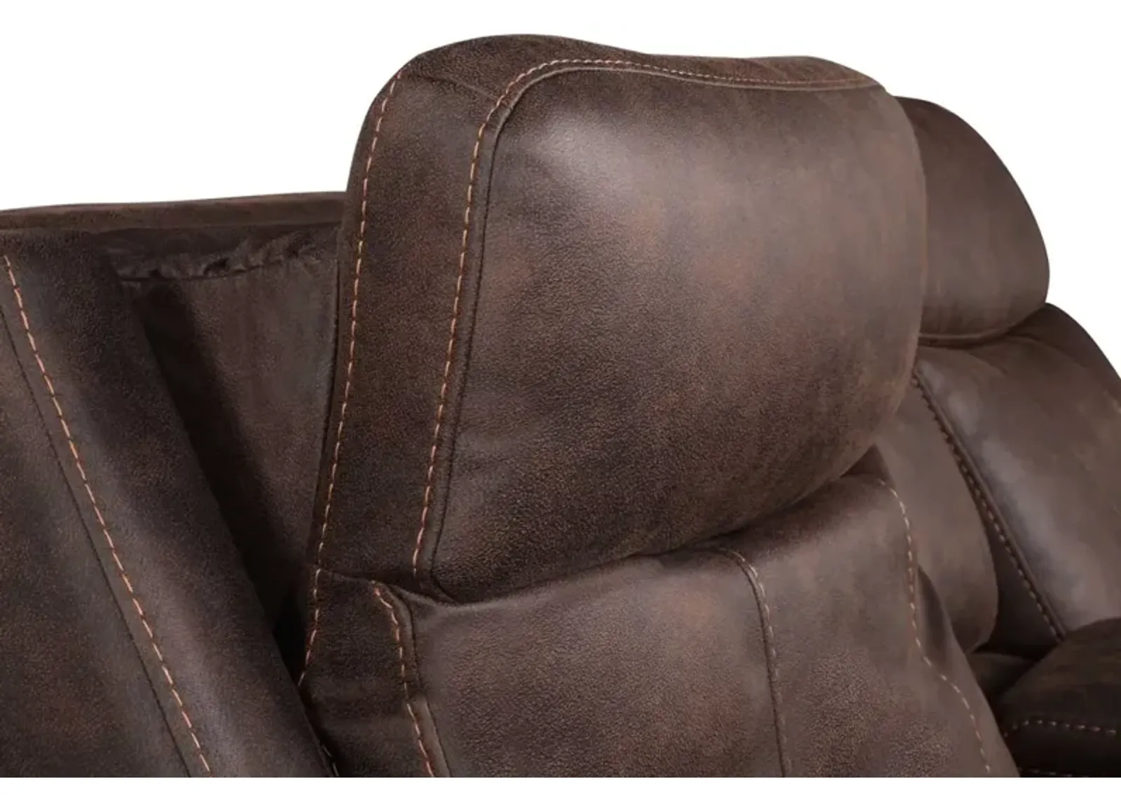 Steve Silver Valencia Walnut Dual-Power Reclining Loveseat with Console