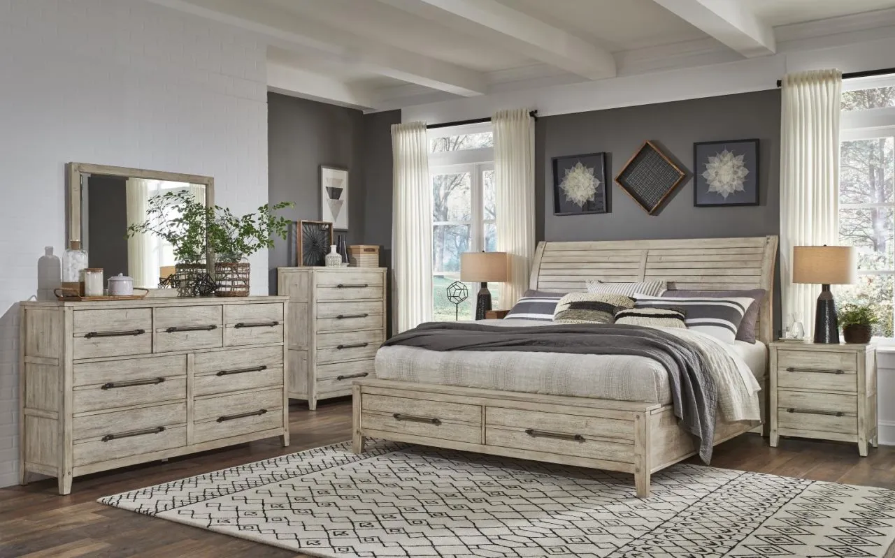 4 PC BEDROOM SET- QUEEN SLEIGH BED