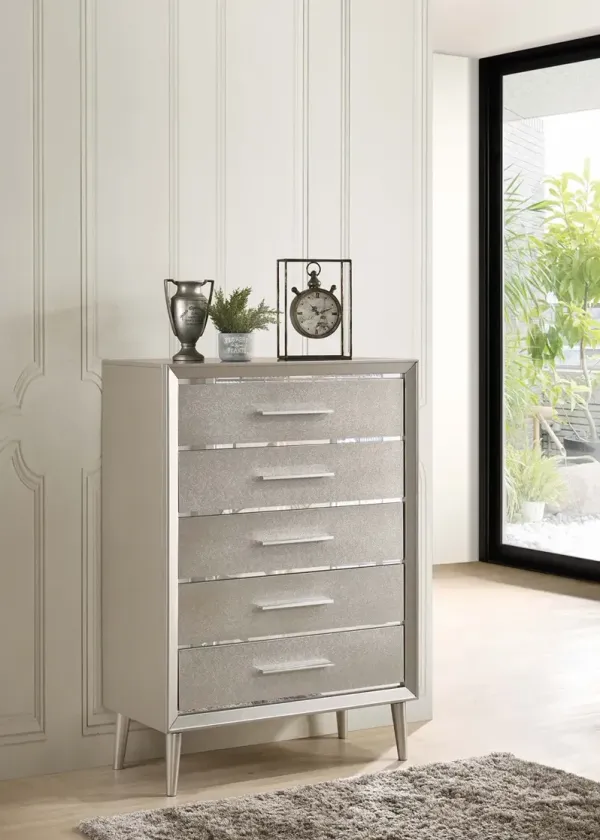 RAMON 5-DRAWER CHEST METALLIC STERLING