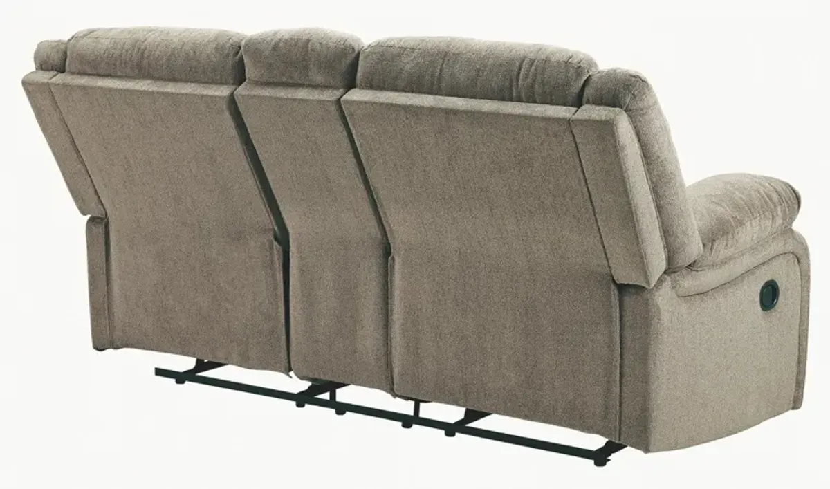 Ashley Draycoll Pewter Double Reclining Loveseat with Console