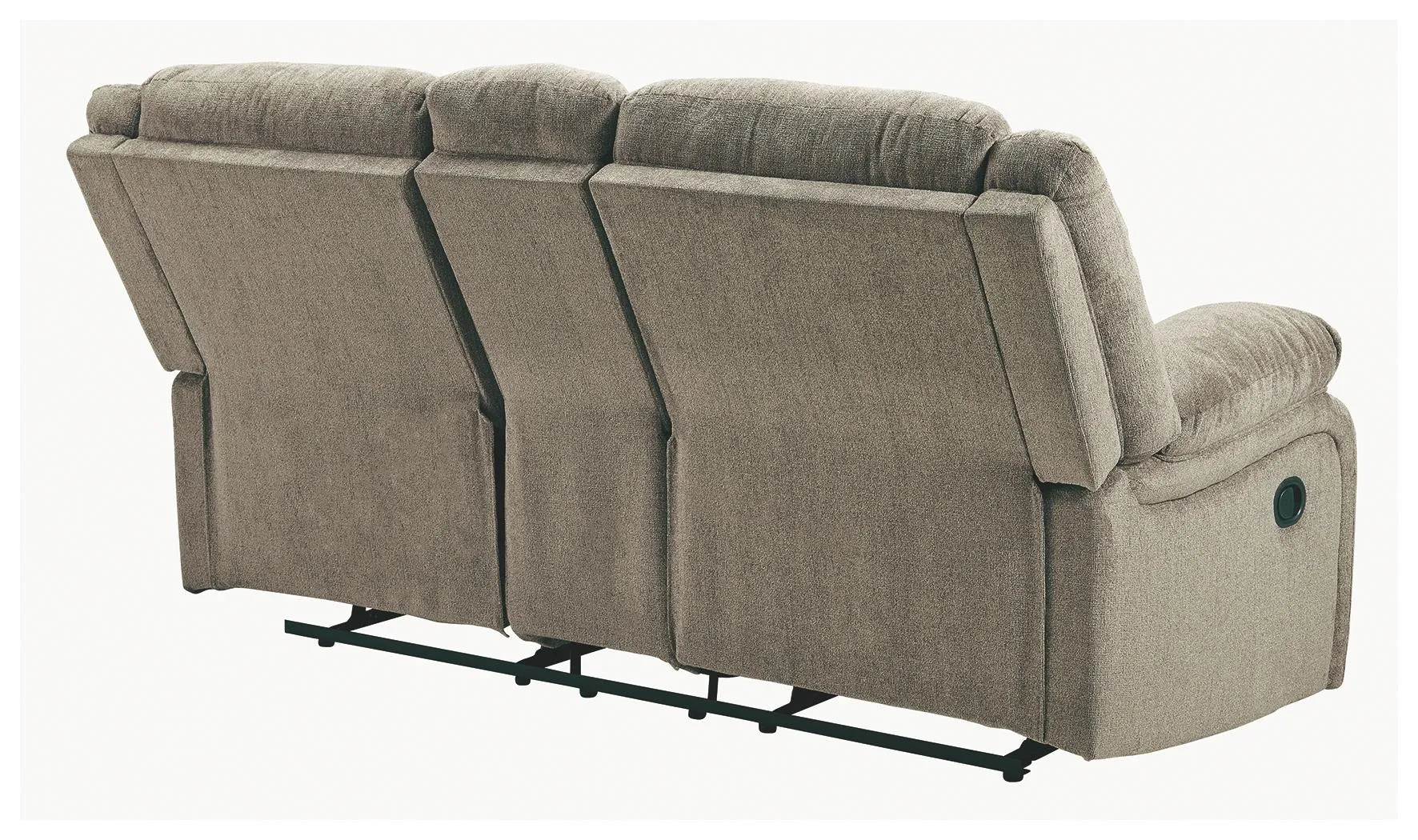 DRAYCOLL RECLINING LOVESEAT WITH CONSOLE PEWTER SIGNATURE DESIGN