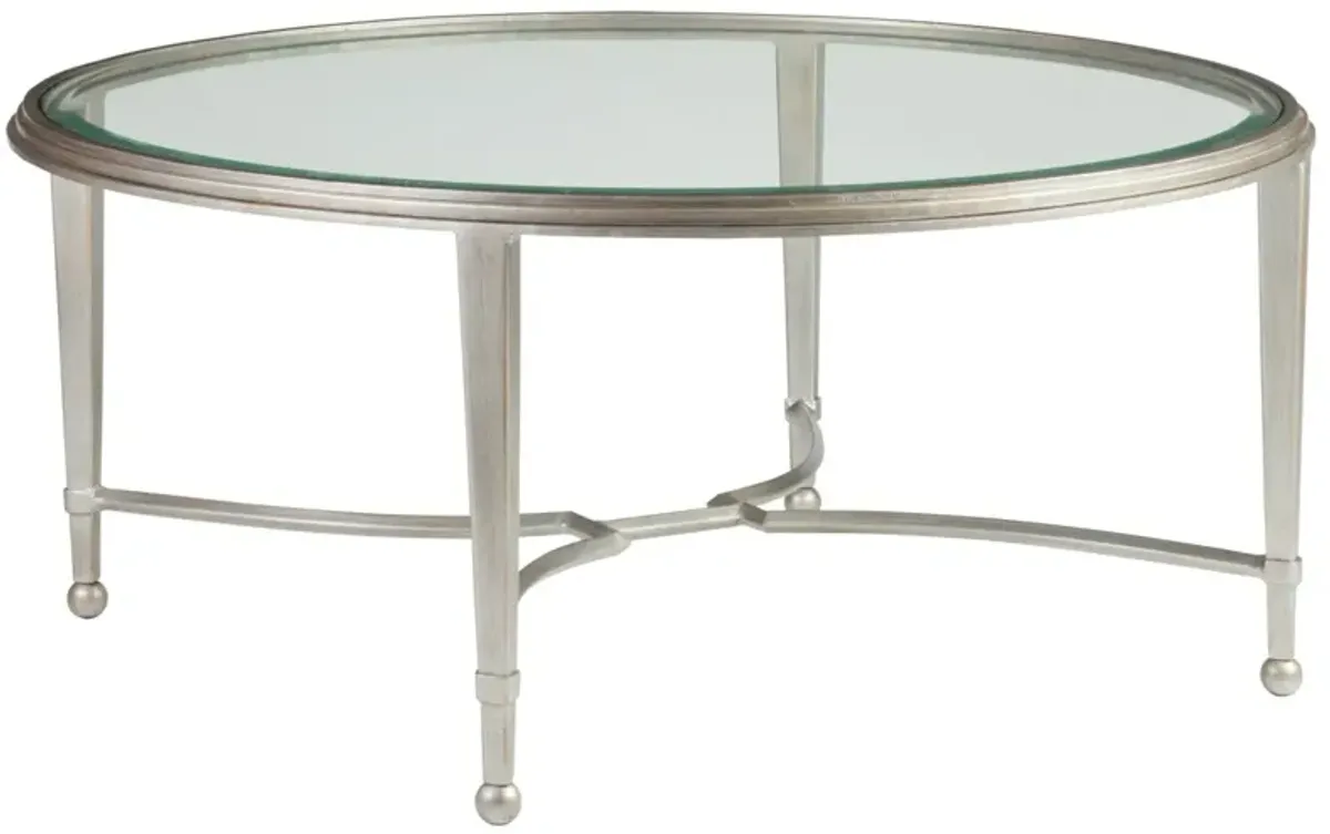 Artistica Home by Lexington Metal Designs Sangiovese 42 Inch Round Metal Cocktail Table Silver/Gold