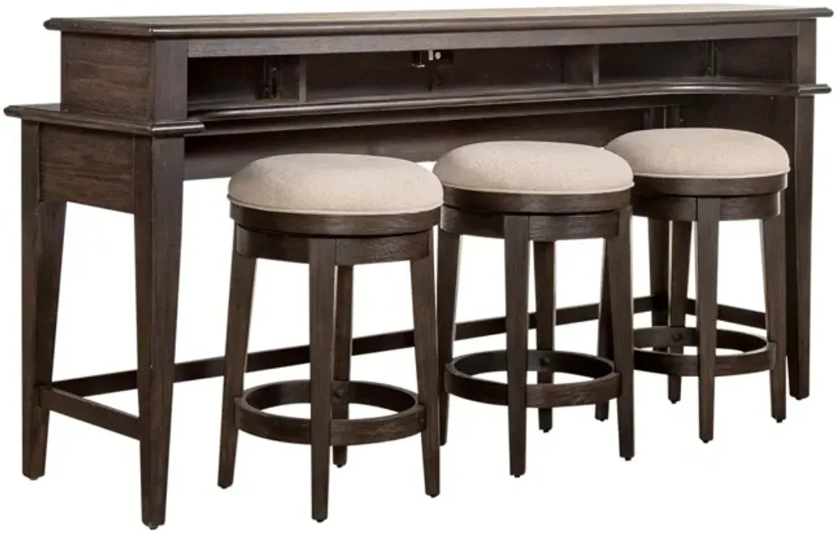 Liberty Furniture Mill Creek 4-Piece Cream/Peppercorn Bar Dining Table Set