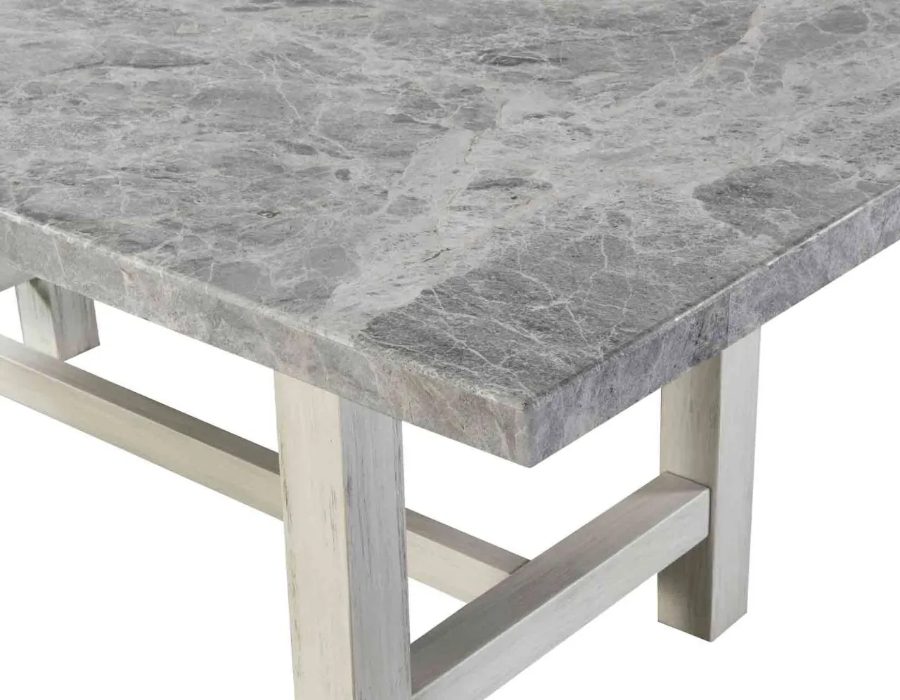 CANOVA 78 INCH GRAY MARBLE TOP DINING TABLE