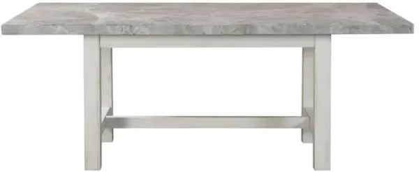 Steve Silver Canova 78-Inch Gray Marble Top Dining Table In Cathedral White