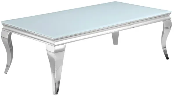 Coaster Carone Rectangular Glass Top Coffee Table White & Chrome