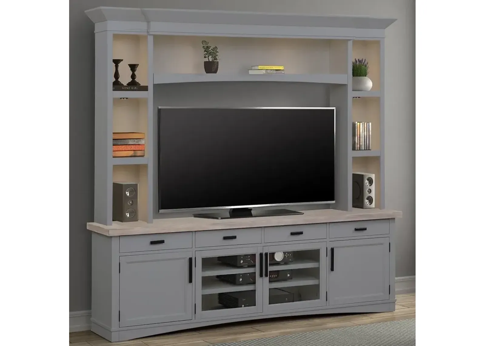 Parker House Americana Modern Collection 92 Inch Dove Media Entertainment Center