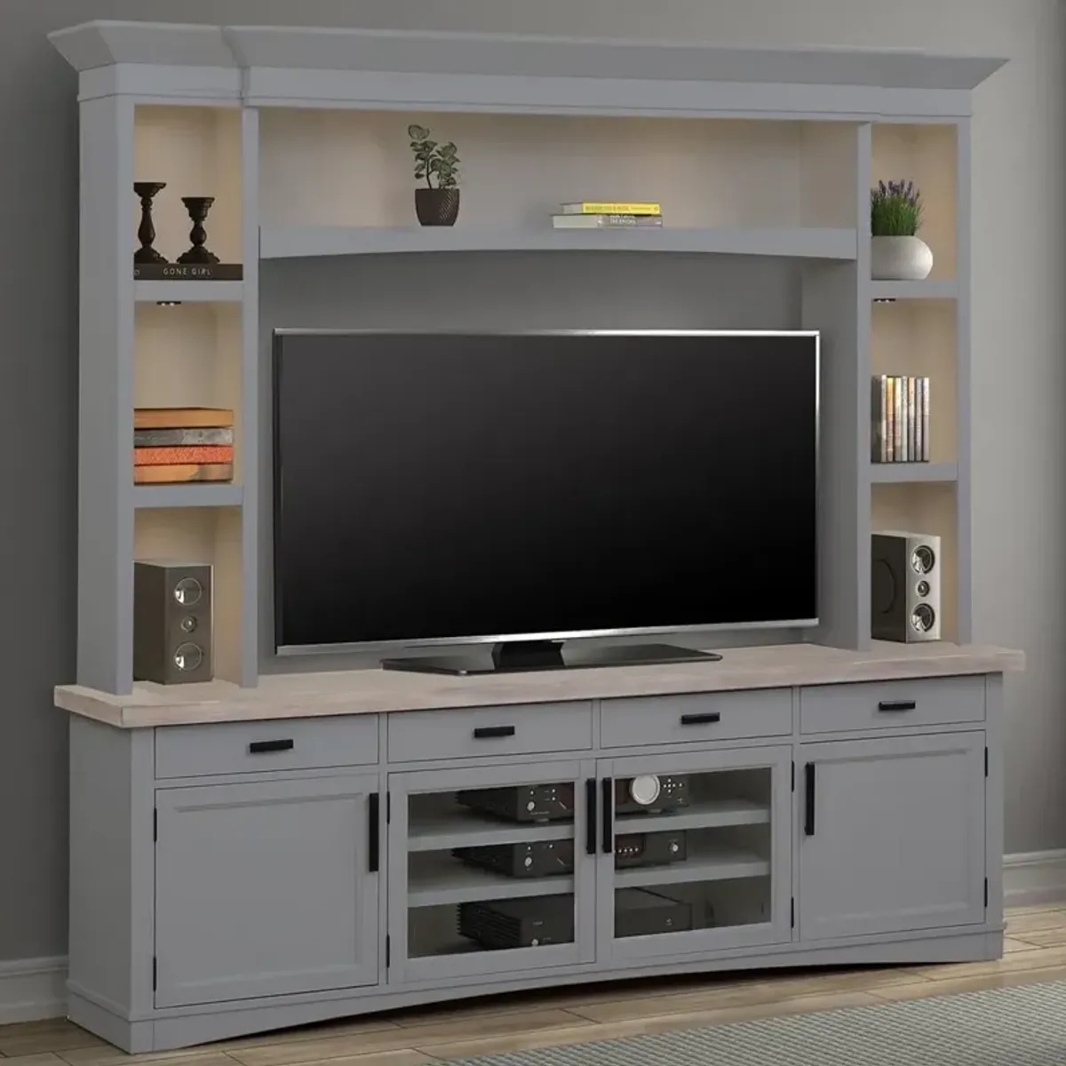 Parker House Americana Modern Collection 92 Inch Dove Media Entertainment Center