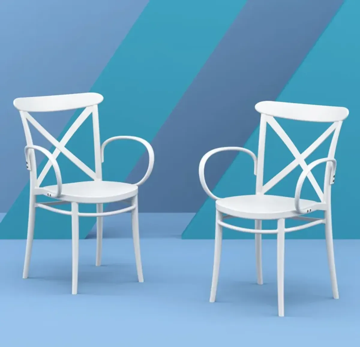 Compamia Cross XL Resin Outdoor Arm Patio Chair White