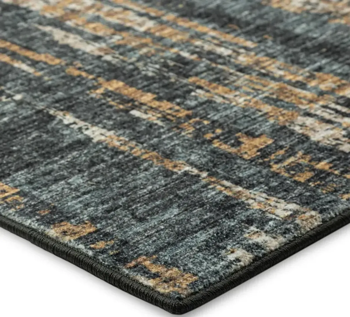 Dalyn Urban Abstract Streaks 5'X8' Area Rug in Blues & Gold