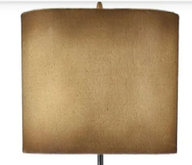 DOUBLE BARREL BROWN FLOOR LAMP