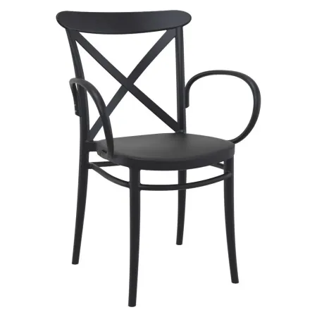 CROSS XL PATIO DINING SET WITH 4 CHAIRS BLACK