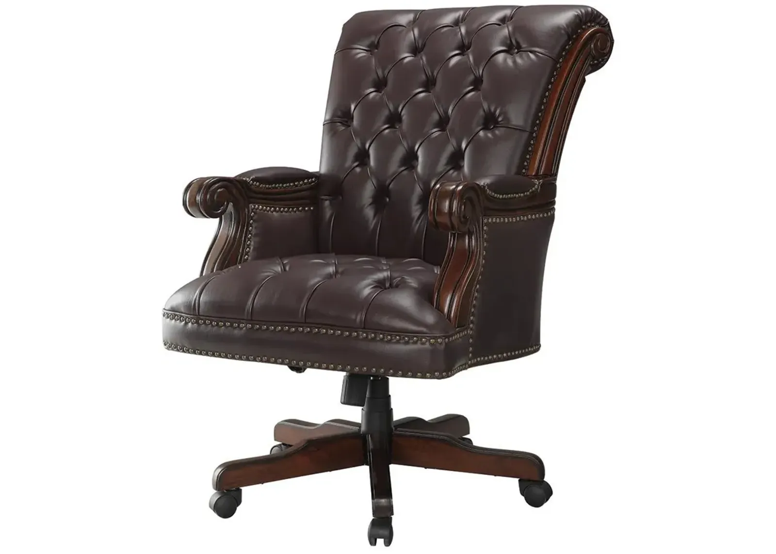 Coaster Calloway Upholstered Executive Office Desk Chair Dark Brown