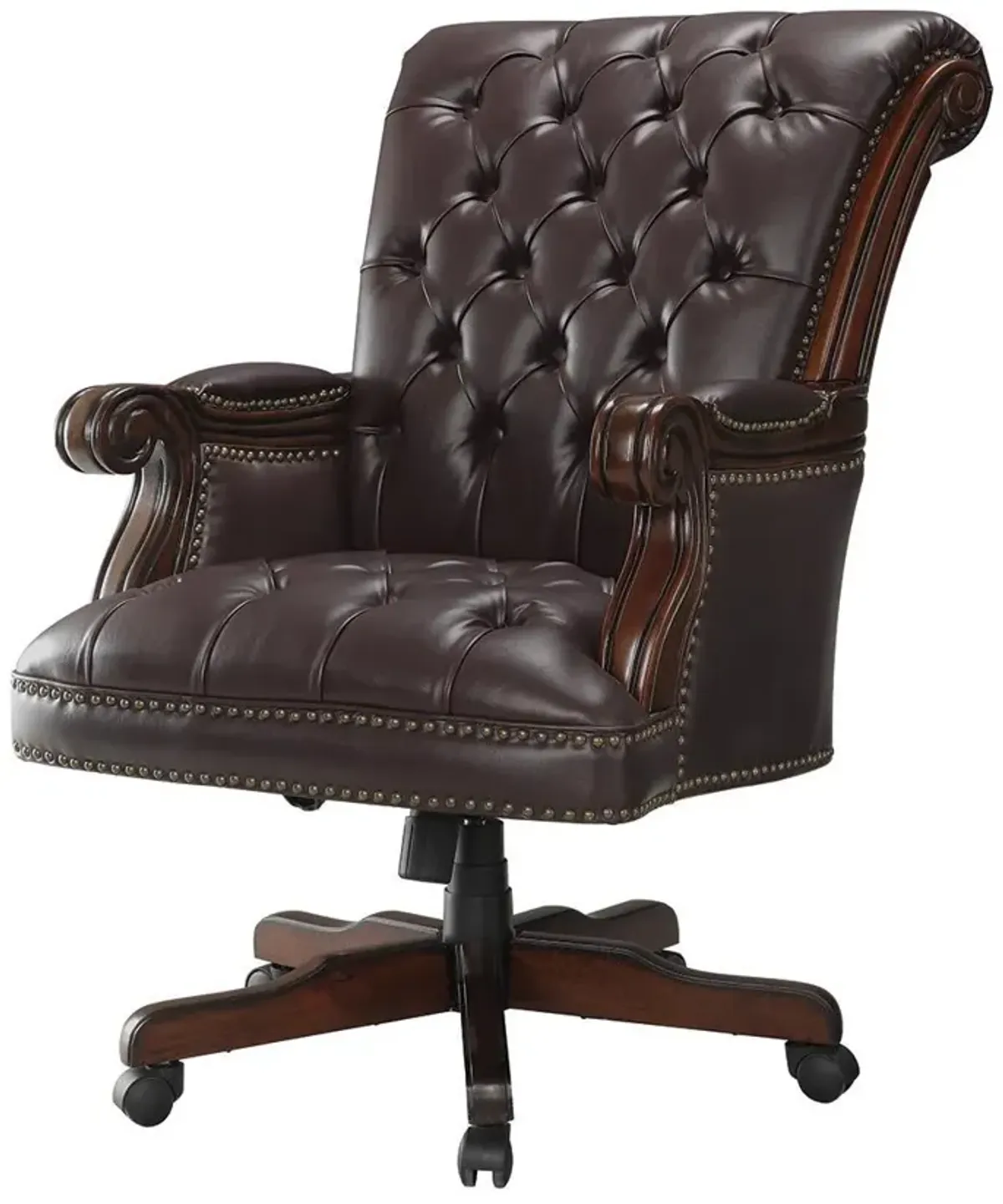 Coaster Calloway Upholstered Executive Office Desk Chair Dark Brown