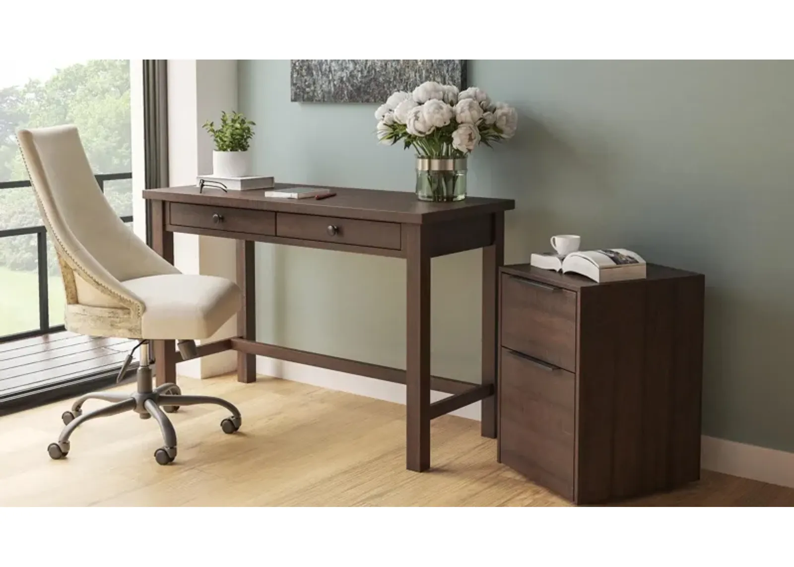 CAMIBURG 47" HOME OFFICE DESK WARM BROWN SIGNATURE DESIGN