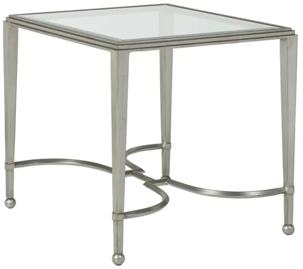 Artistica Home by Lexington Metal Designs Sangiovese 24 Inch Rectangular Metal End Table Silver Leaf