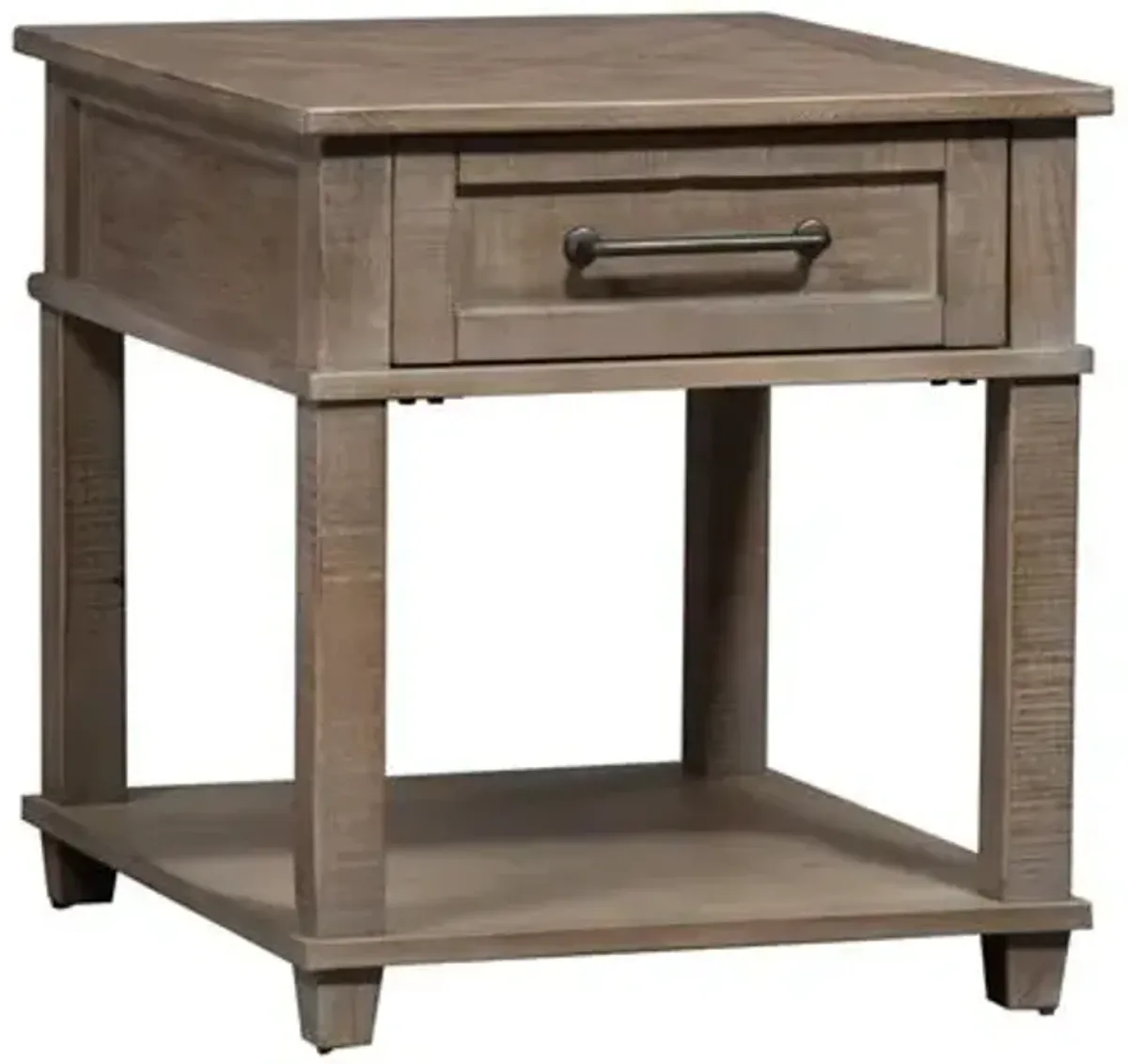 Liberty Furniture Parkland Falls Weathered Taupe Rectangular End Table