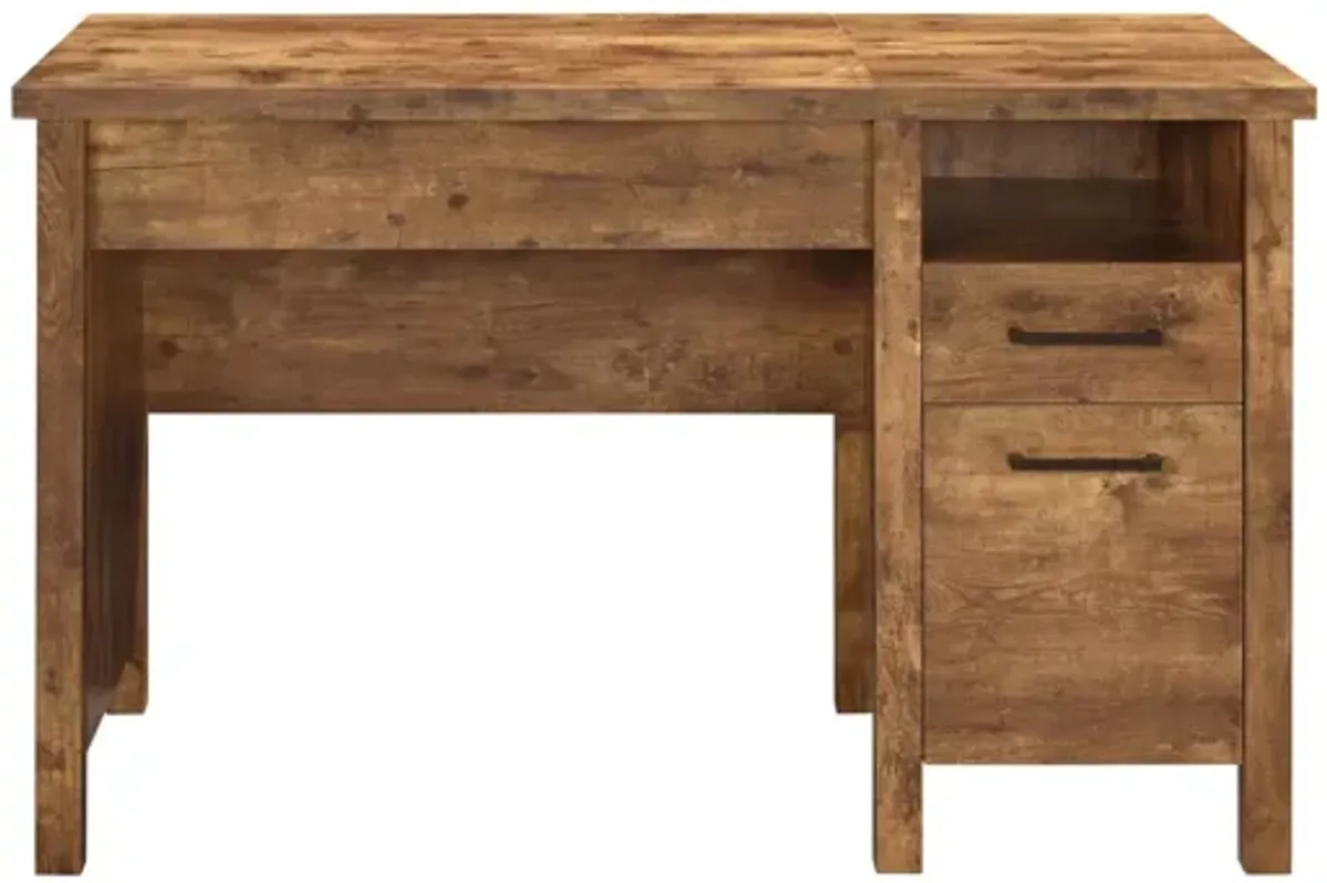 Coaster Delwin 47 Inch 2-Drawer Lift-Top Computer Desk Rustic Nutmeg