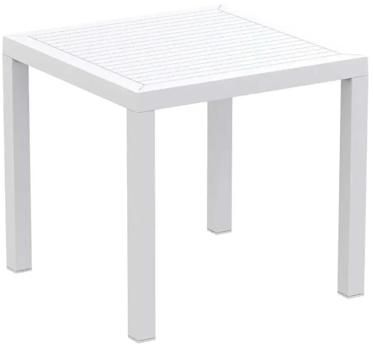 ARES RESIN SQUARE DINING SET WITH 4 CHAIRS WHITE