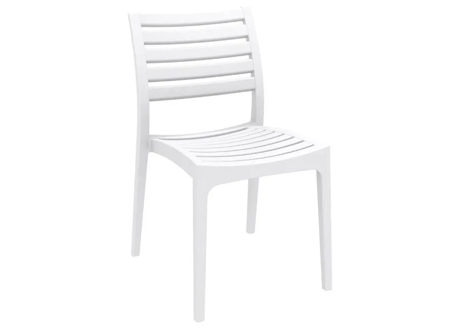 ARES RESIN SQUARE DINING SET WITH 4 CHAIRS WHITE