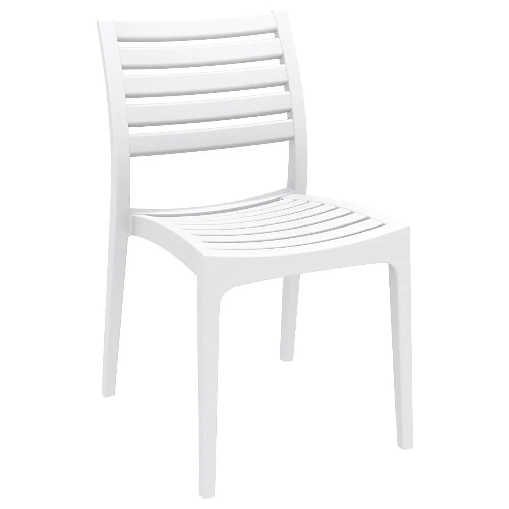ARES RESIN SQUARE DINING SET WITH 4 CHAIRS WHITE