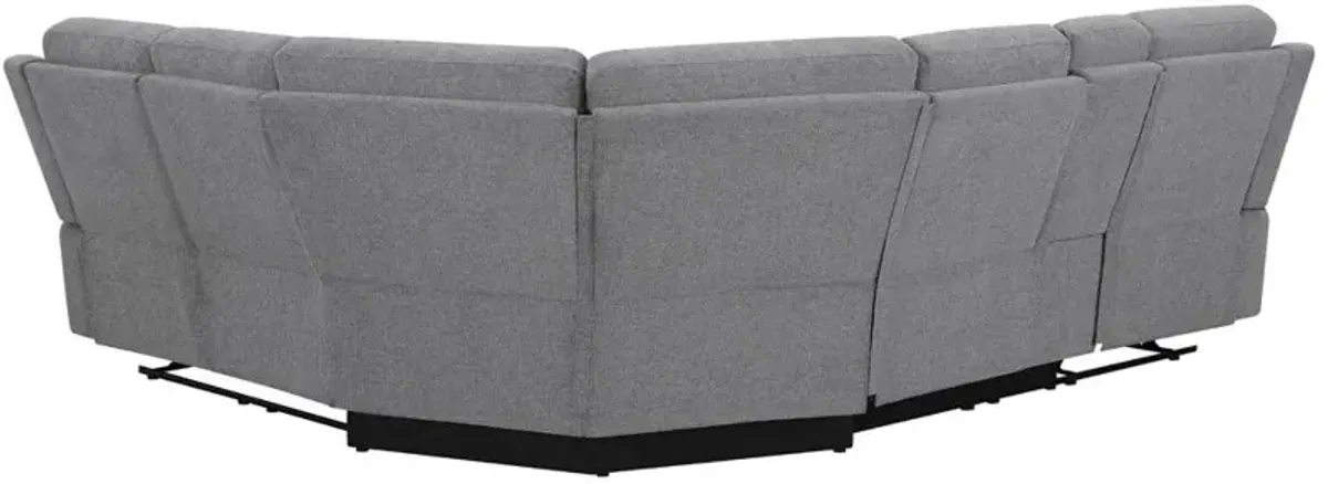 Coaster David Upholstered Reclining Sectional Sofa Smoke