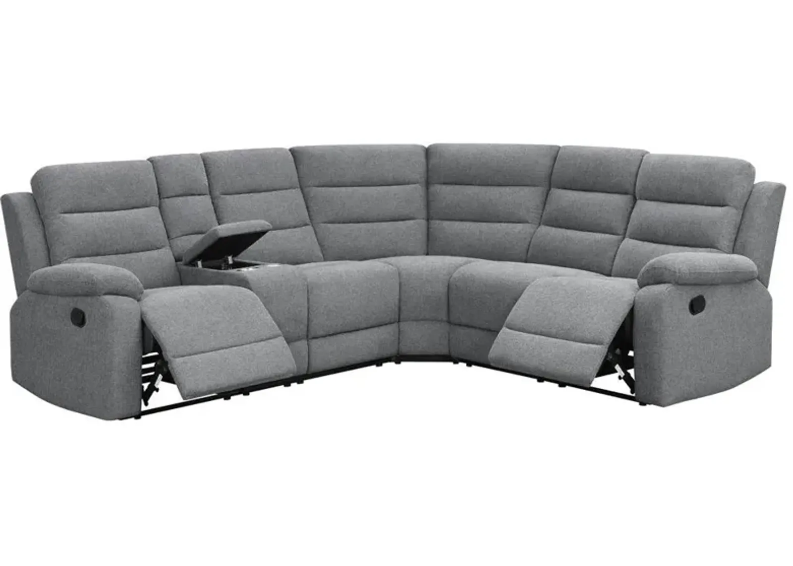 Coaster David Upholstered Reclining Sectional Sofa Smoke