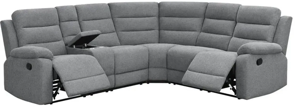 Coaster David Upholstered Reclining Sectional Sofa Smoke