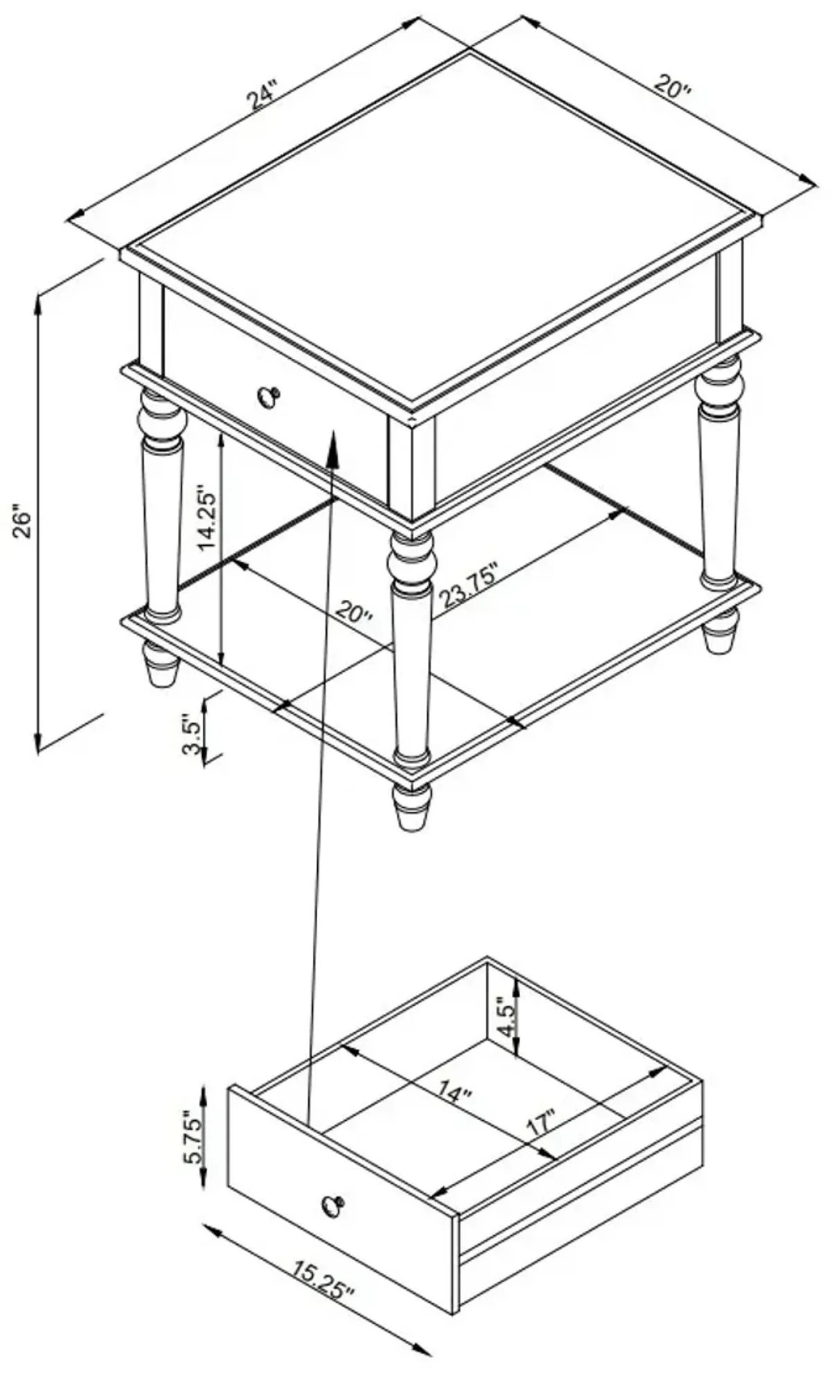 Powell Mcghie Side Table Hazelnut