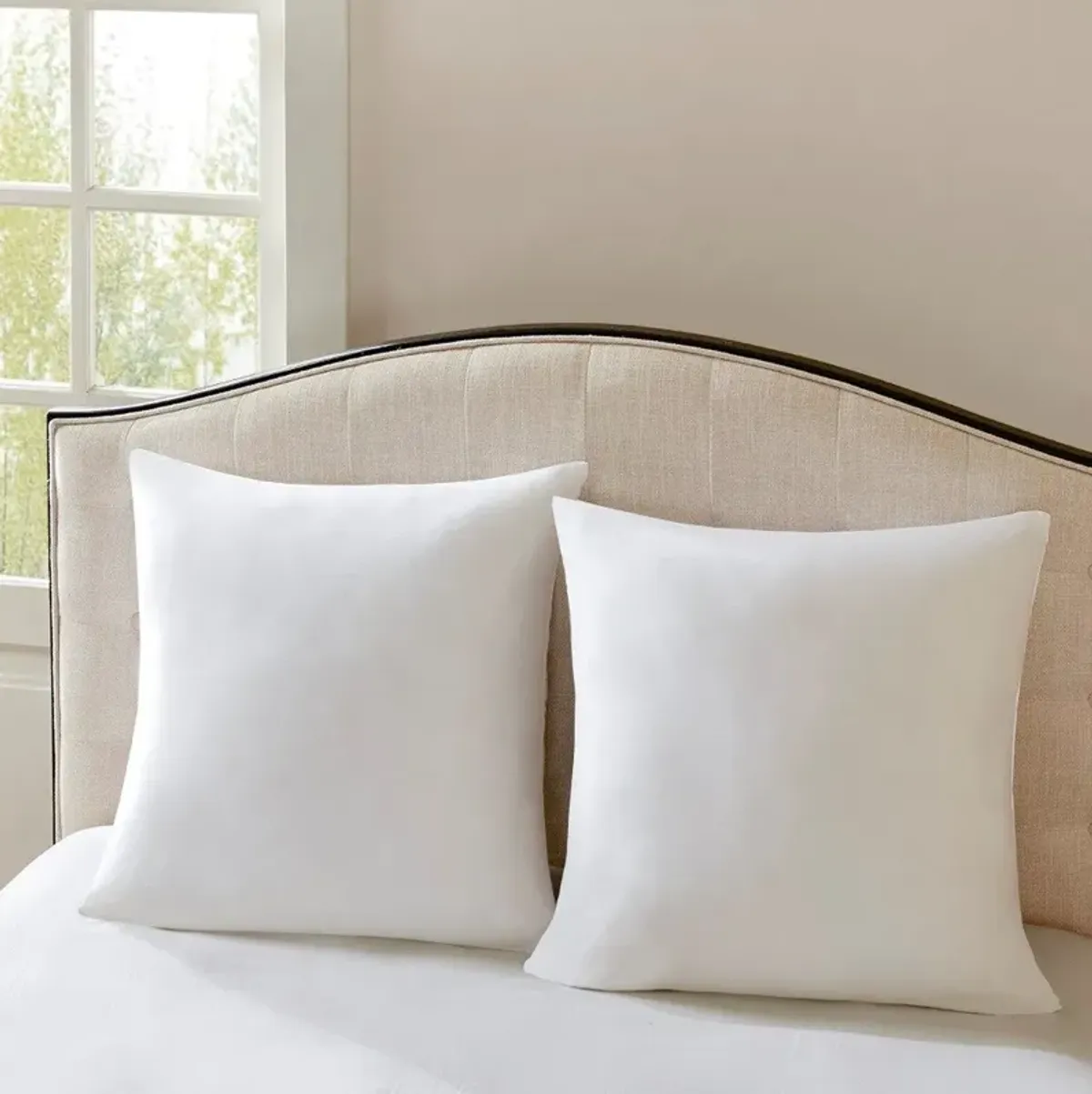 Olliix Madison Park Signature 26X26 Inch White Cotton Sateen Euro Pillow