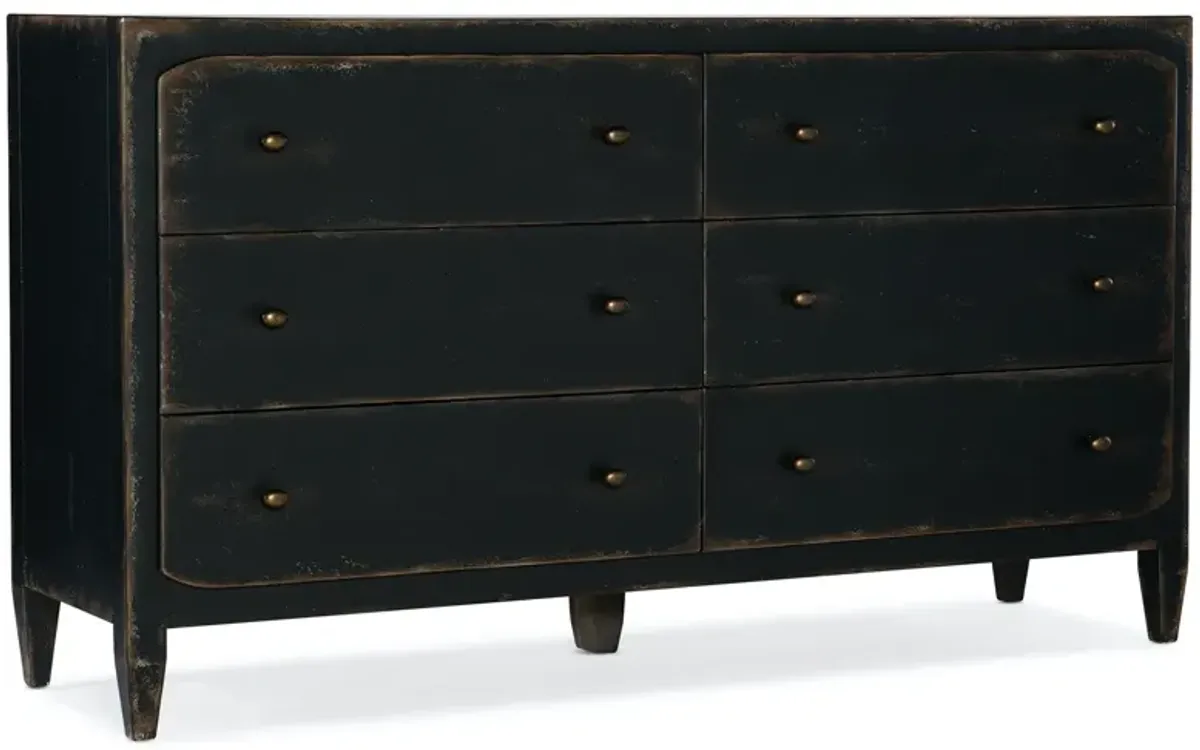 Hooker Furniture Ciao Bella 6-Drawer Dresser Black