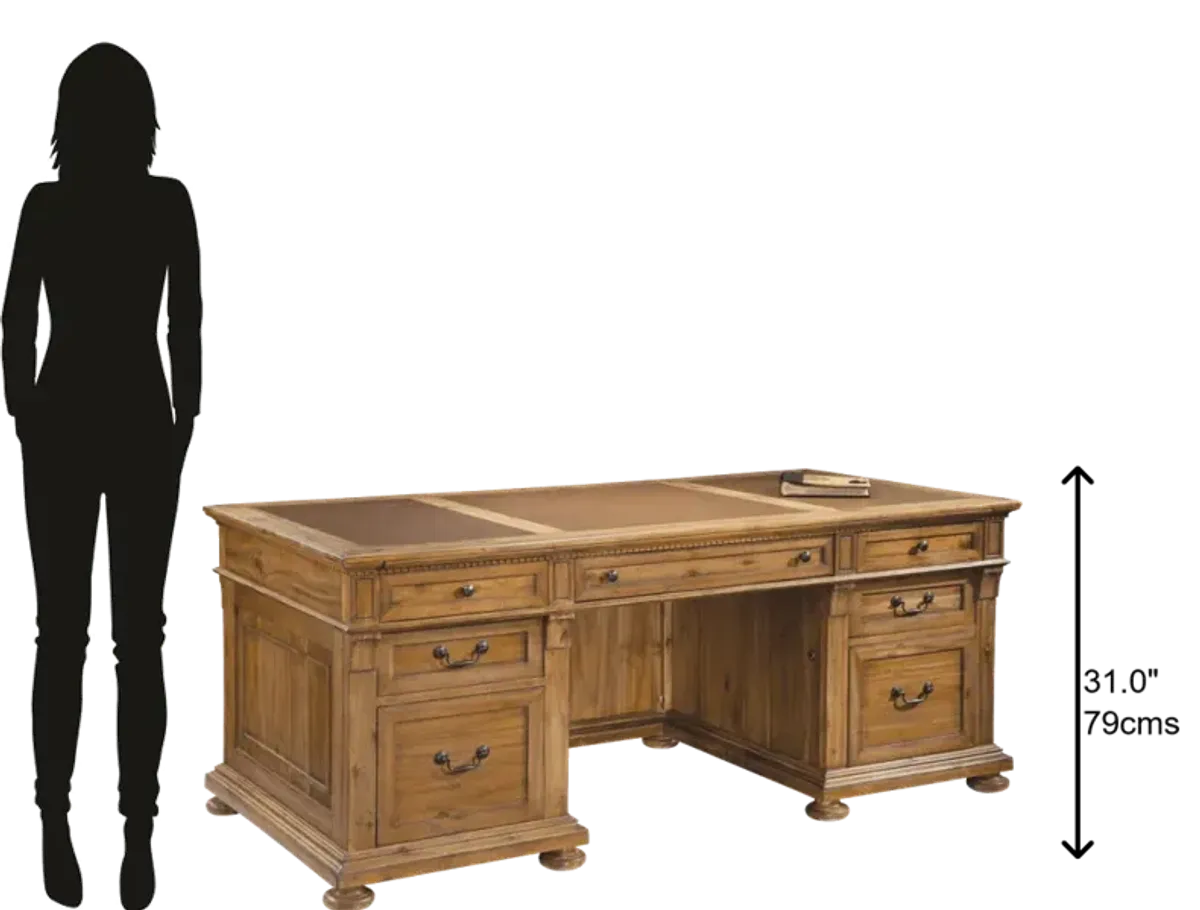 Hekman Executive Desk Natural Wellington