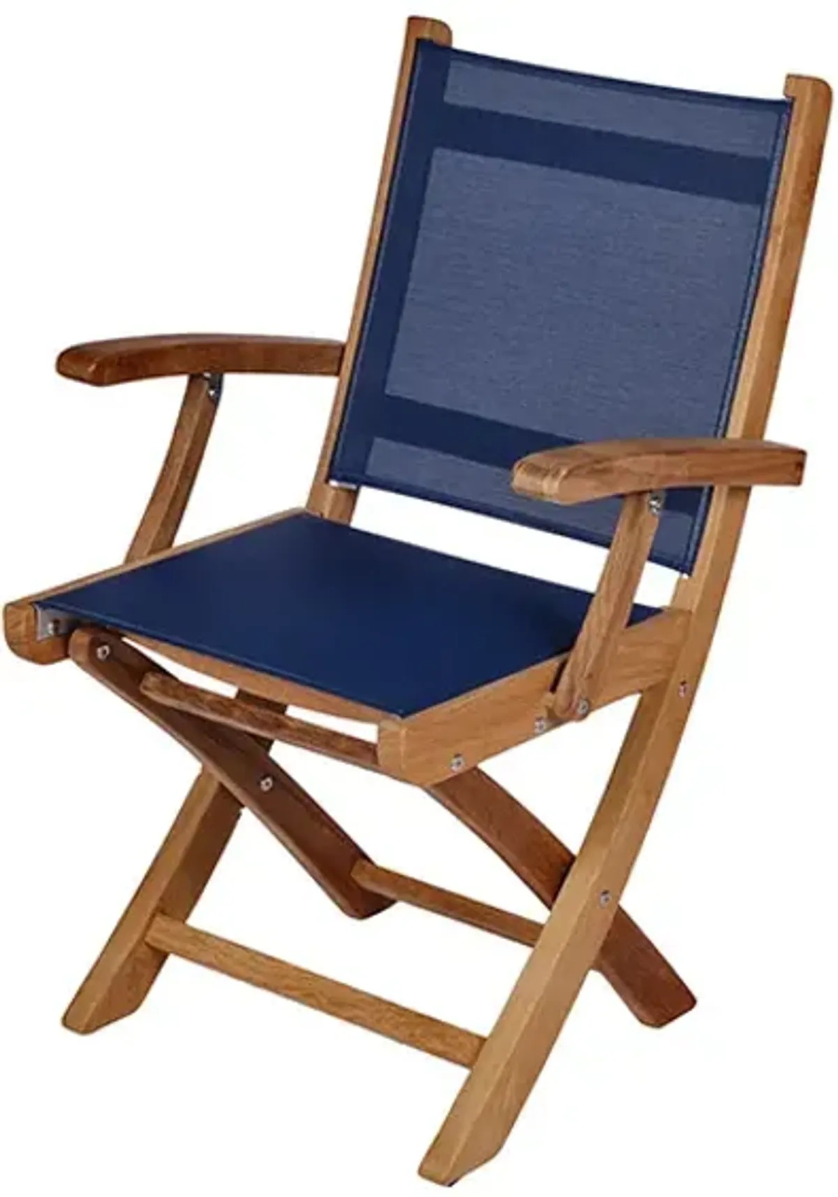 Royal Teak Sailmate Outdoor Navy Sling Folding Armchair