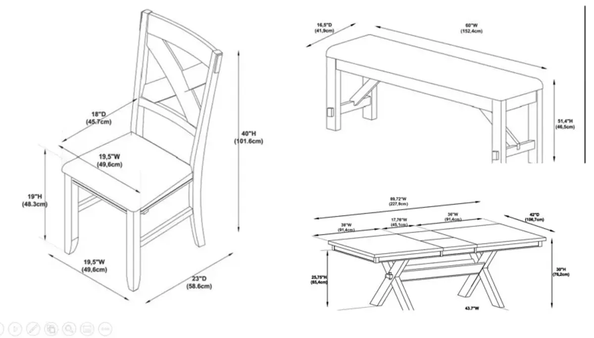 Powell Kraven 6-Piece Dining Set