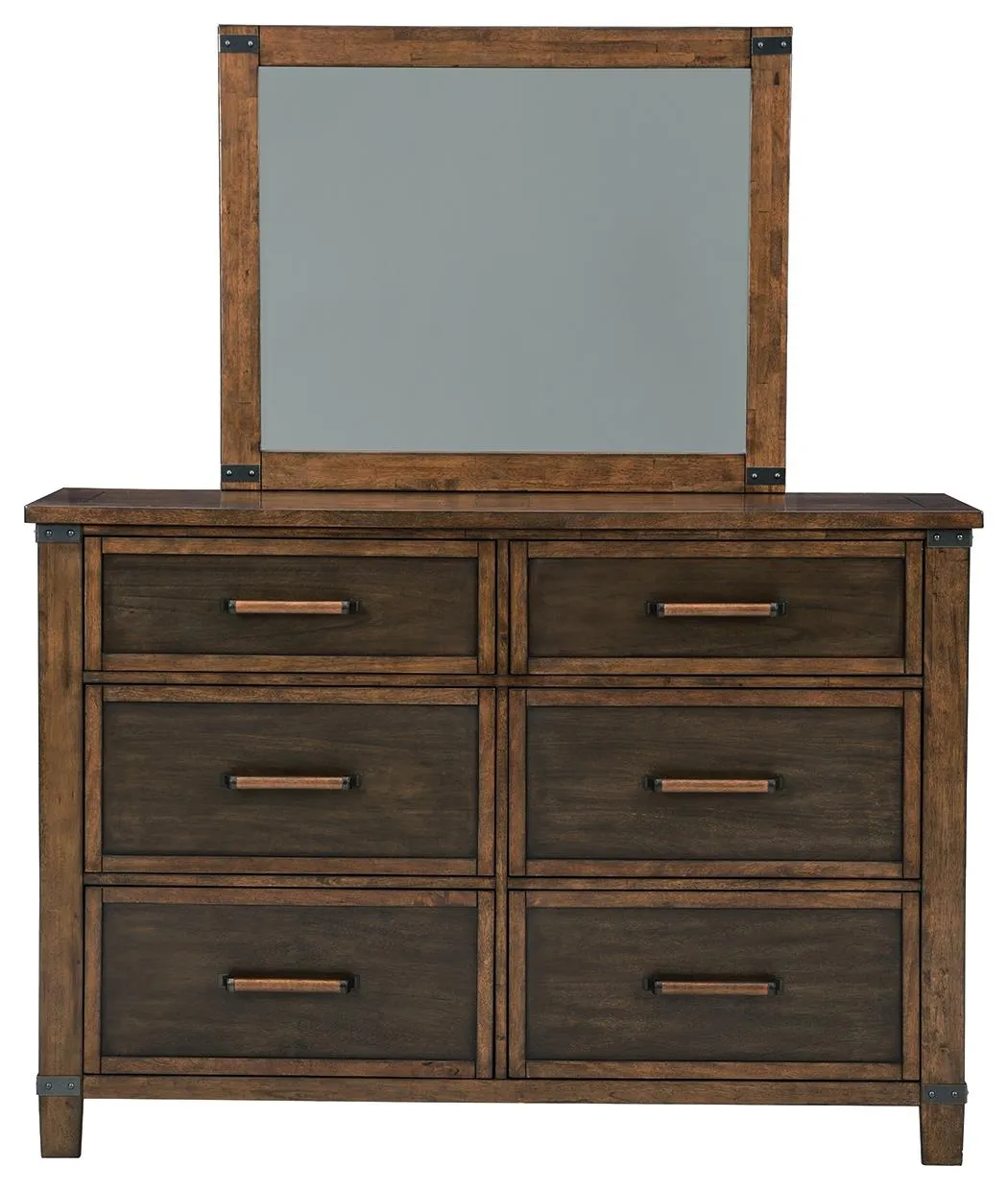 WYATTFIELD DRESSER AND MIRROR TWO-TONE BENCHCRAFT