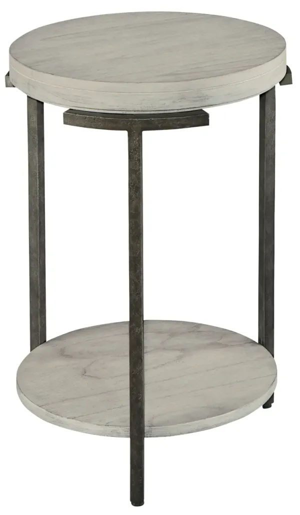 Hekman Round Solid Wood Chairside Table Gray Sierra Heights