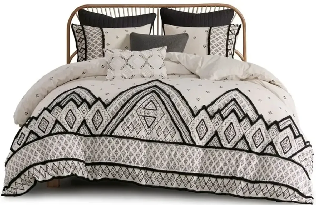 Olliix Ink+Ivy Full/Queen Natural Marta 3-Piece Cotton & Flax Linen Blend Comforter Set