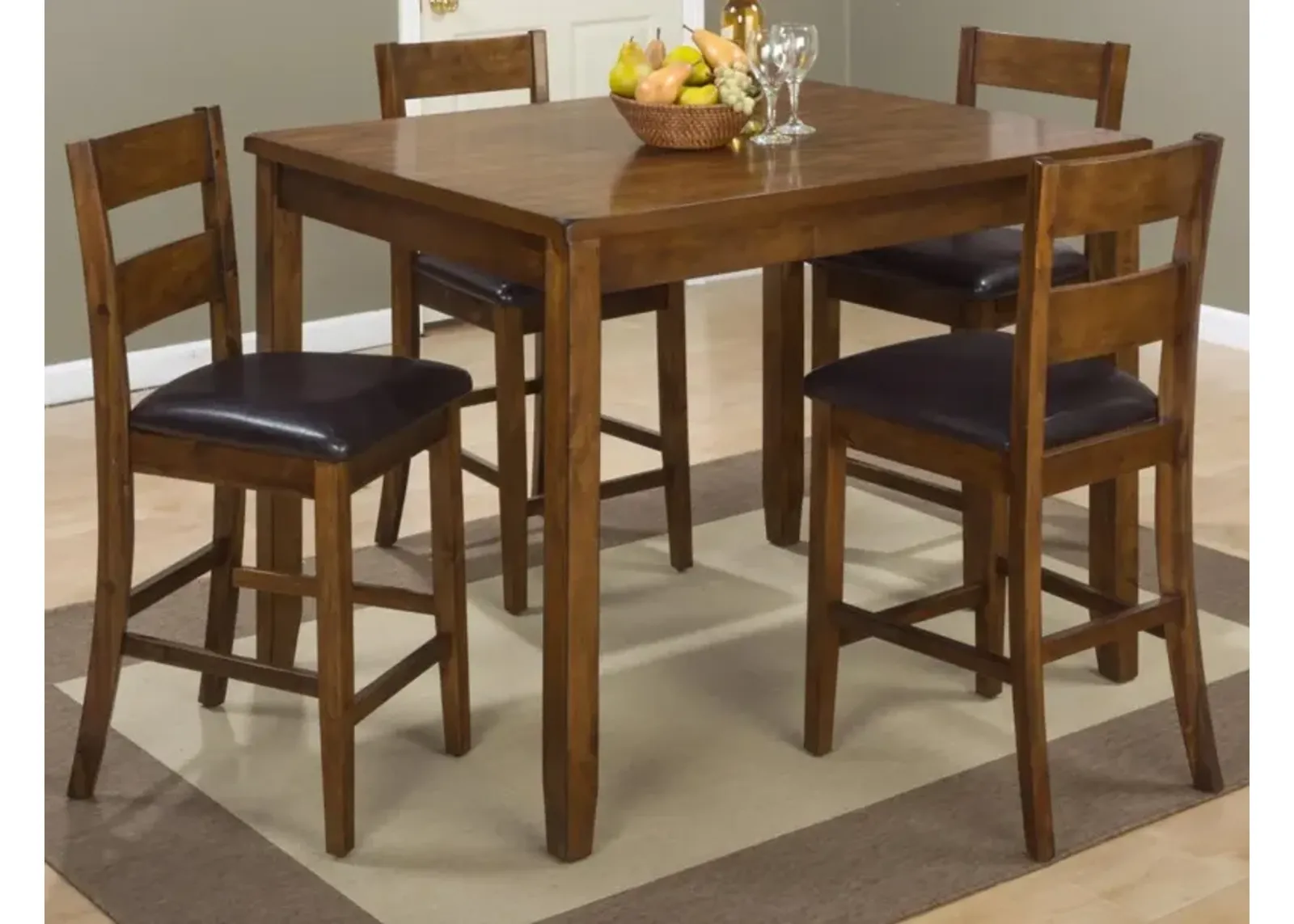 Jofran Plantation Counter-Height Table with 4 Stools Plantation Mango