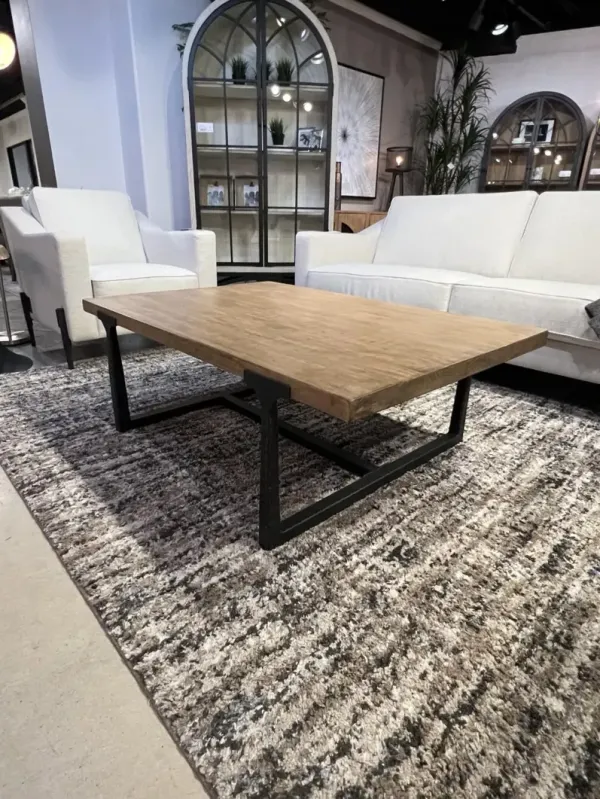EVIE IRON/ANTIQUE NATURAL COFFEE TABLE