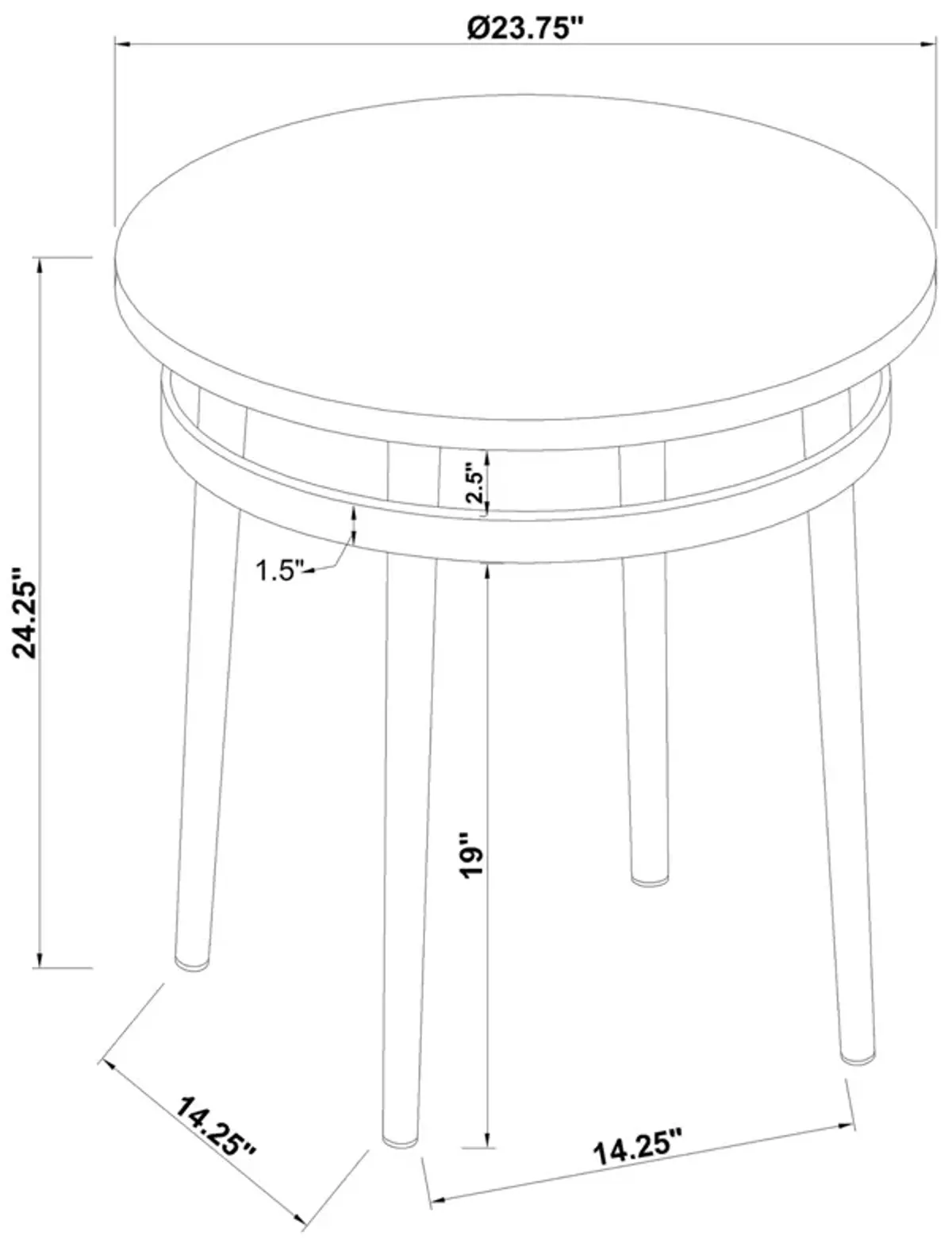 Coaster Avilla Round Marble Top Side End Table White