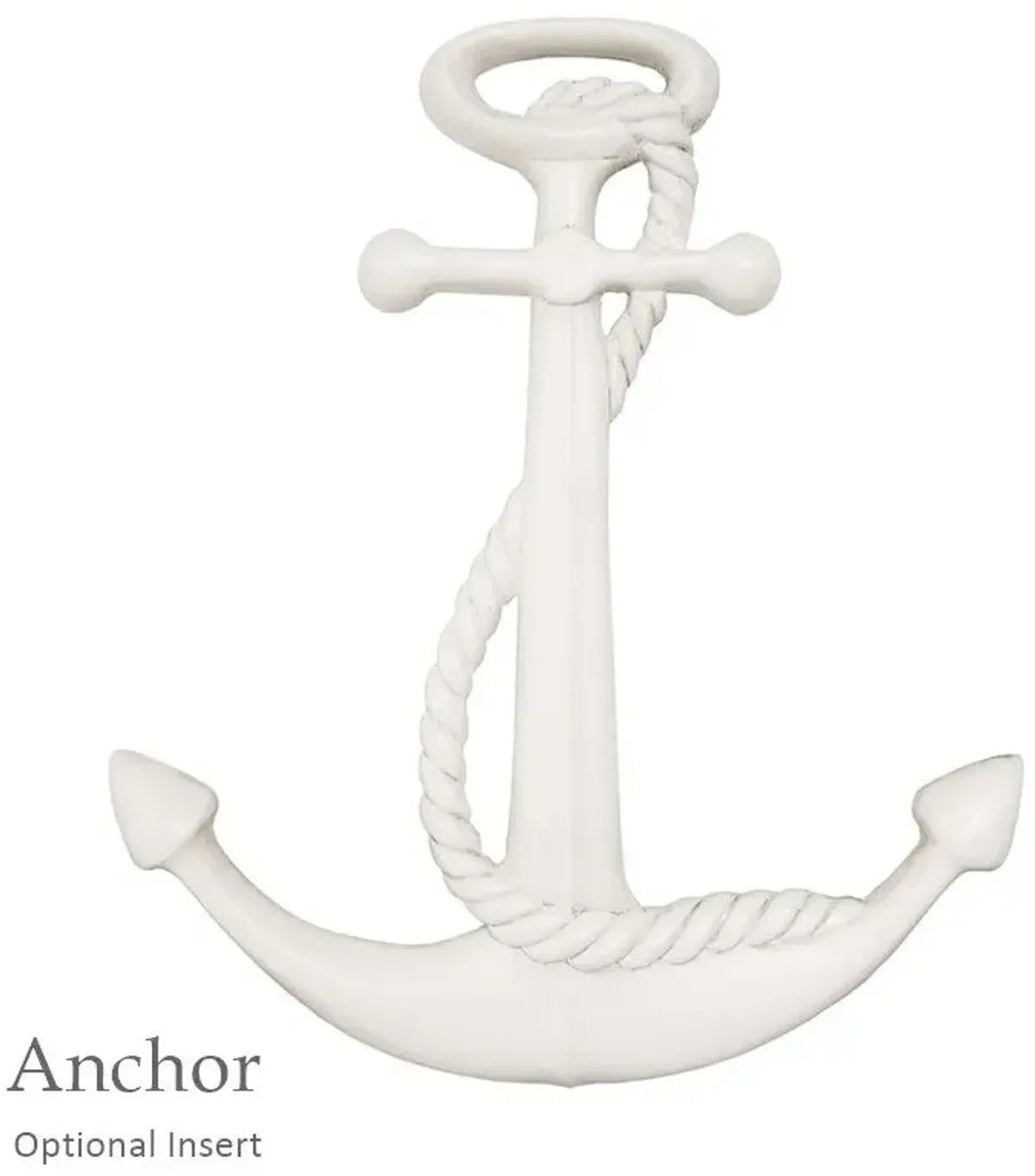 Seawinds Monaco Oval Coffee Table with Anchor Insert Blanc Finish