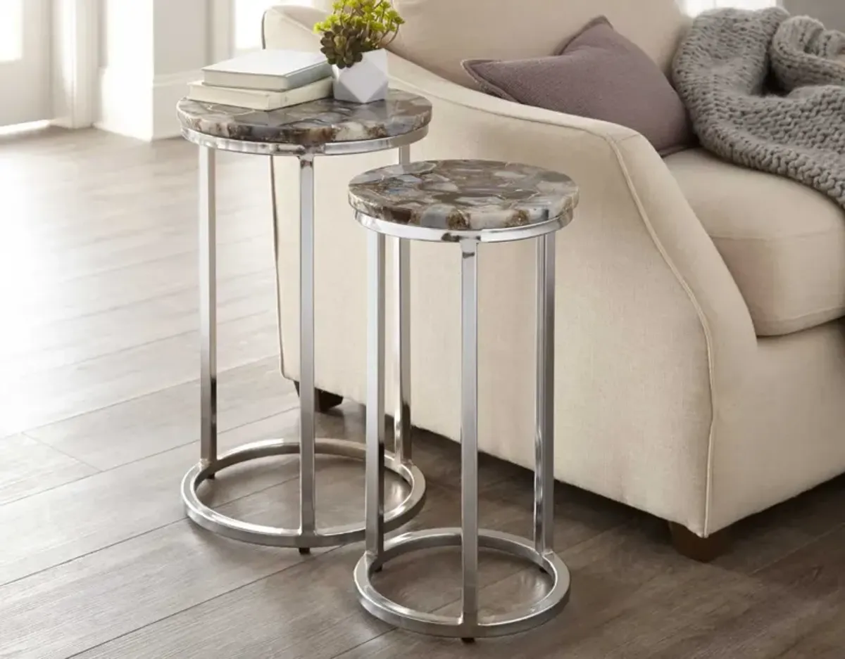 Steve Silver Onyx Agate Nesting Table