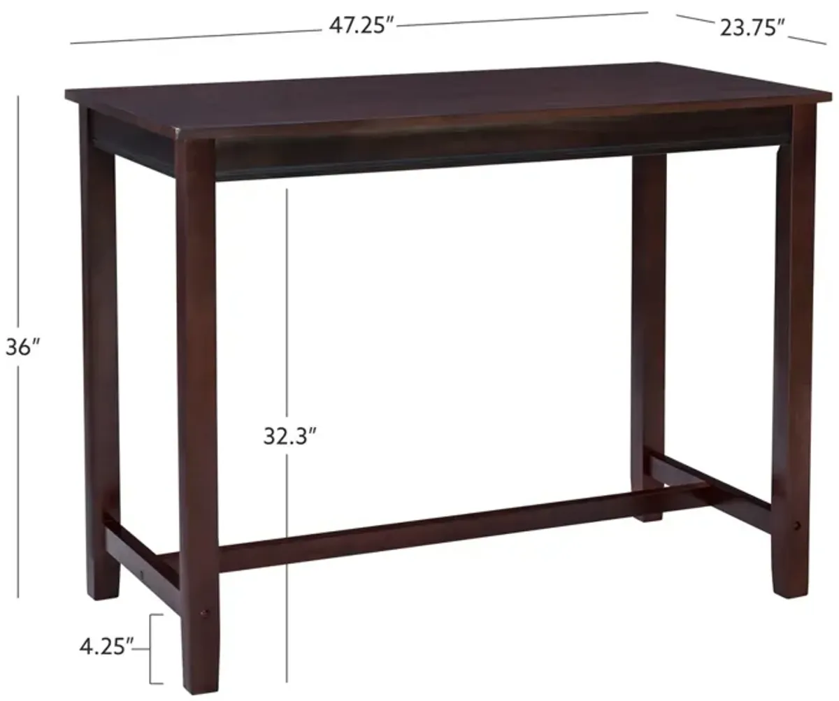 Linon 36 Inch Claridge Counter Height Pub Table Brown