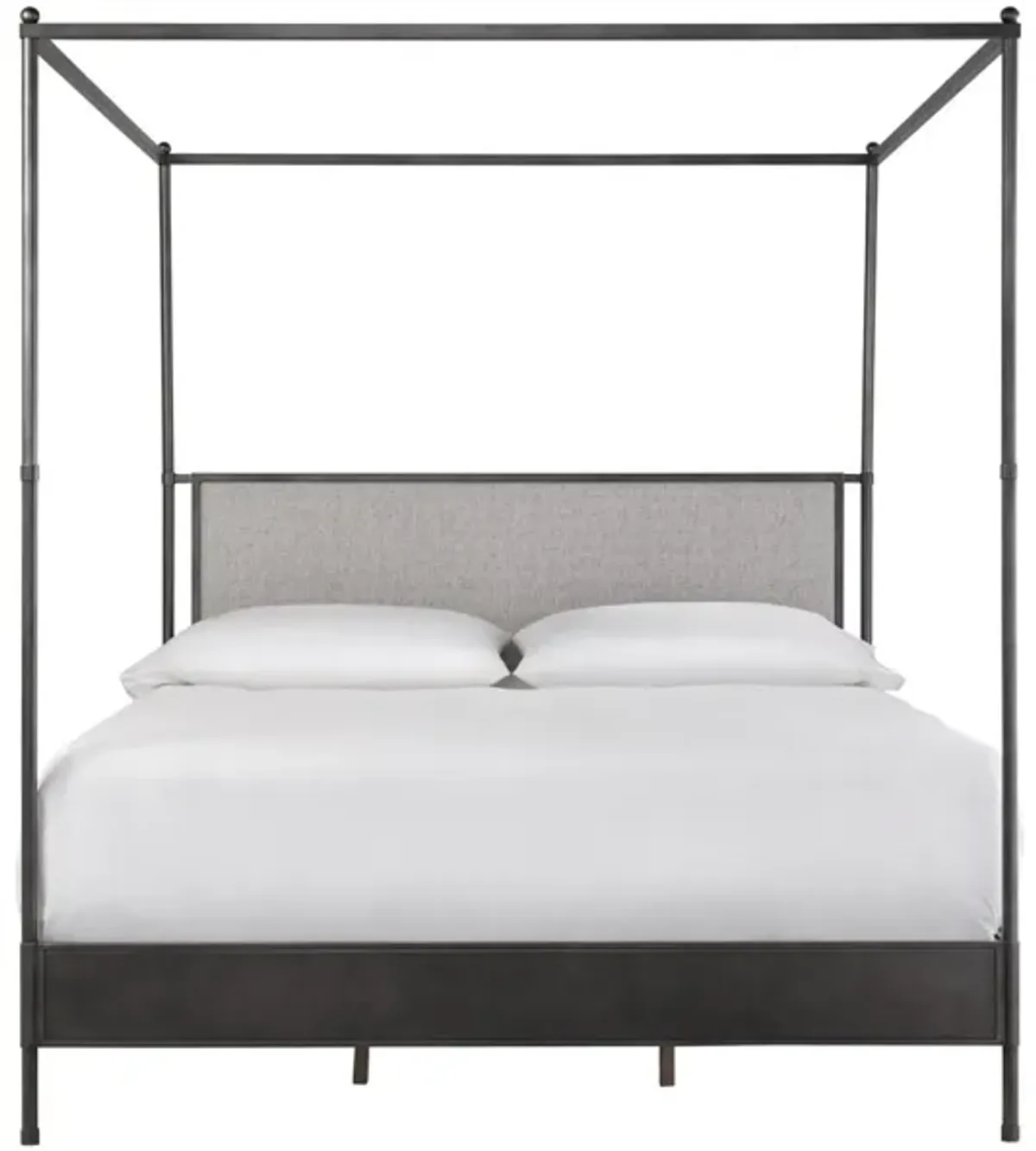 Universal Modern Farmhouse Kent Pepper King Poster Bed