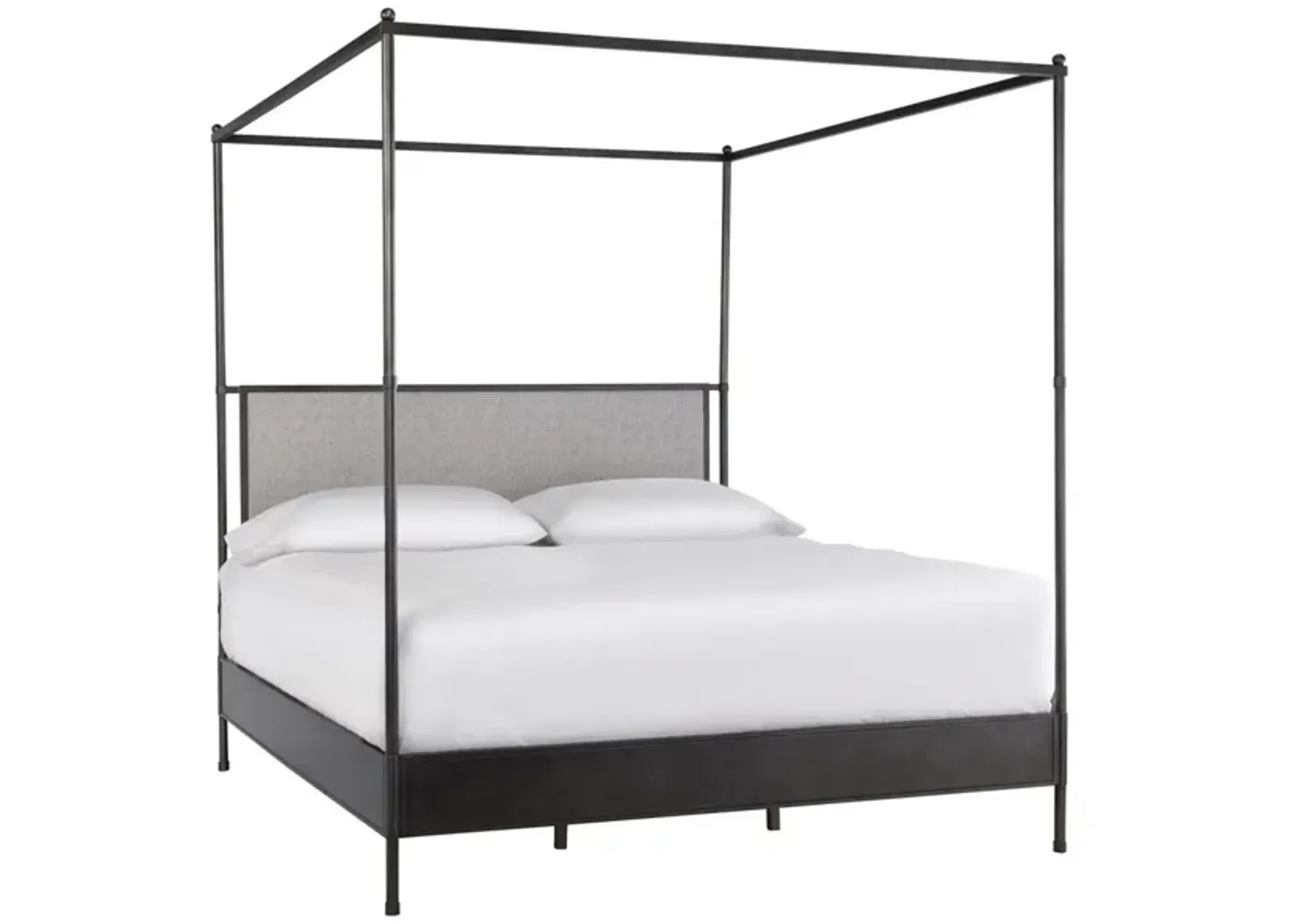 Universal Modern Farmhouse Kent Pepper King Poster Bed