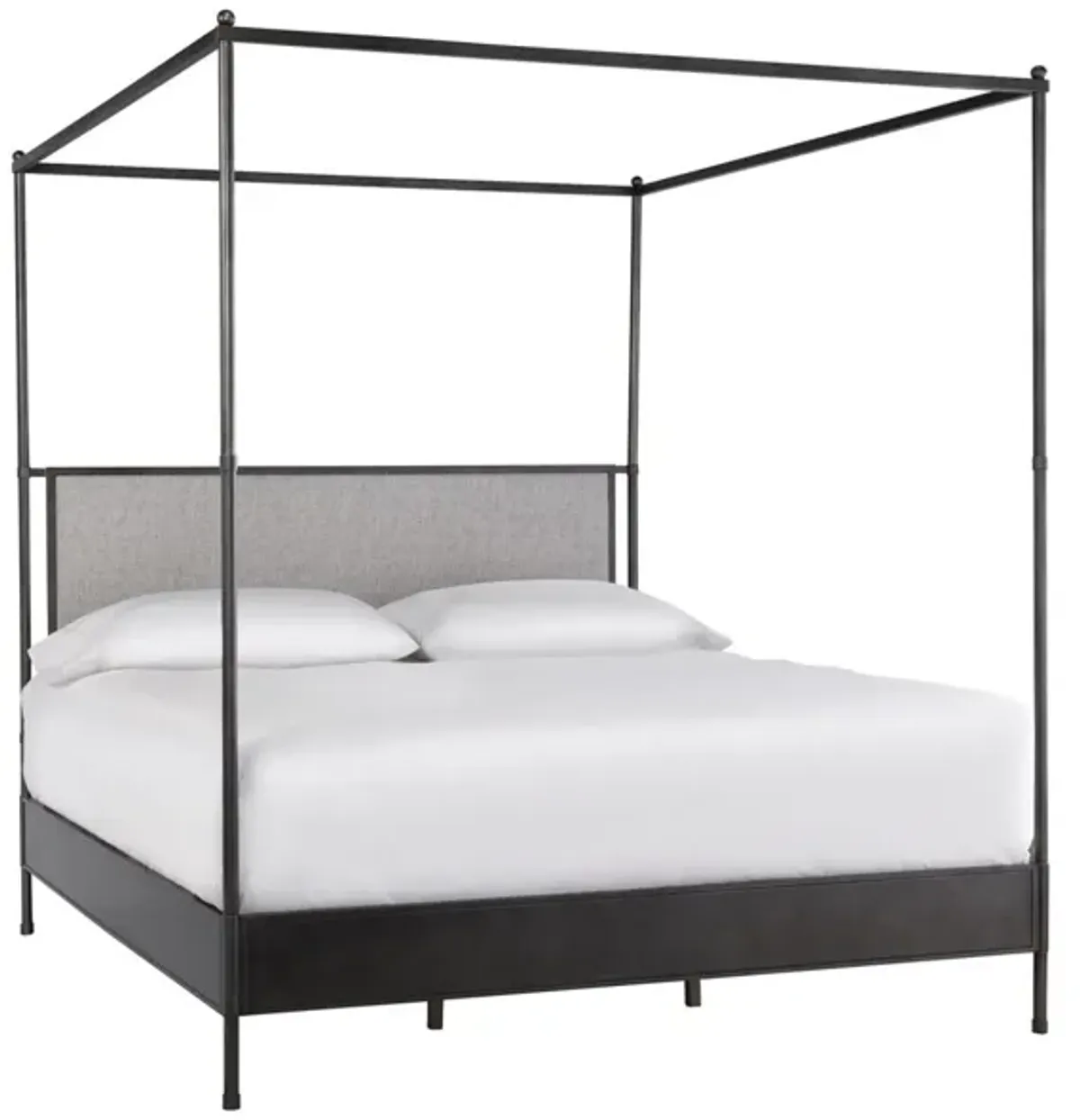 Universal Modern Farmhouse Kent Pepper King Poster Bed