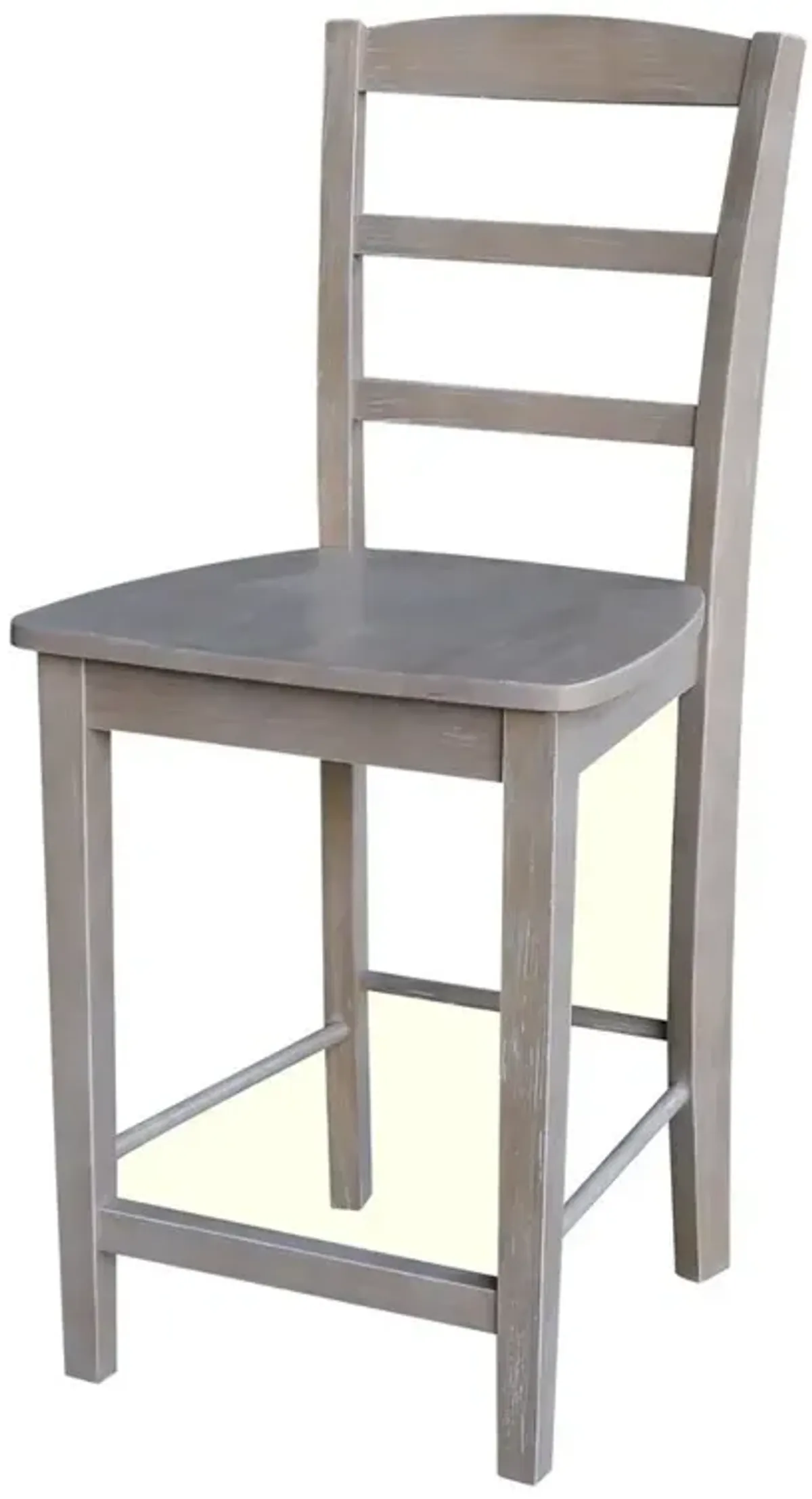 John Thomas Dining Essentials Madrid Wood Stool in Taupe Gray