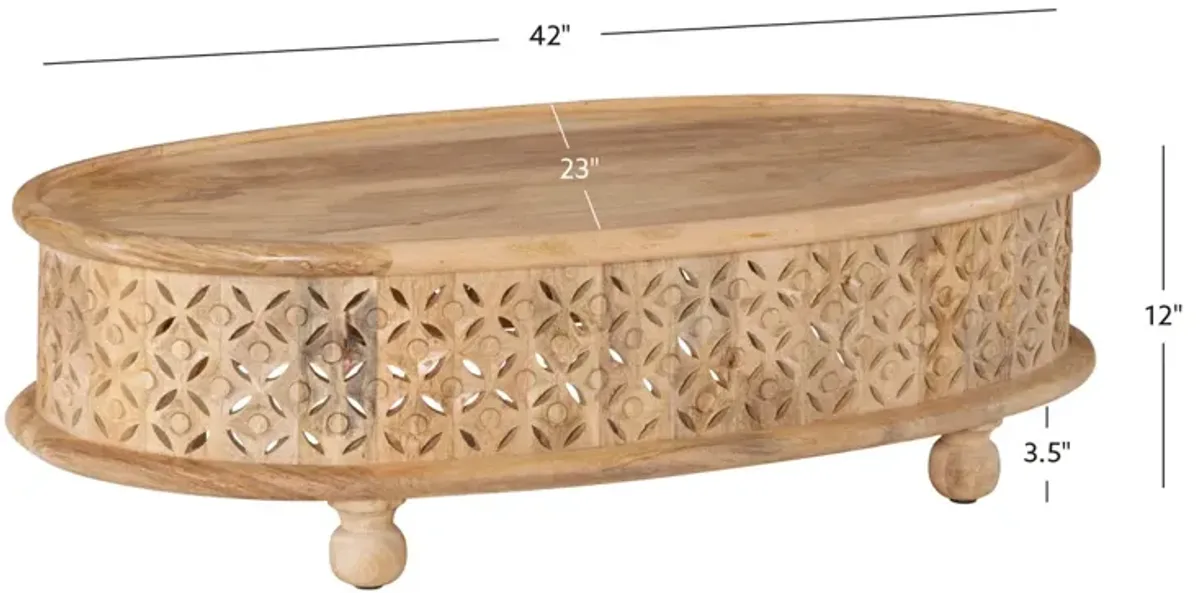 Powell Inora Oval Coffee Table Natural